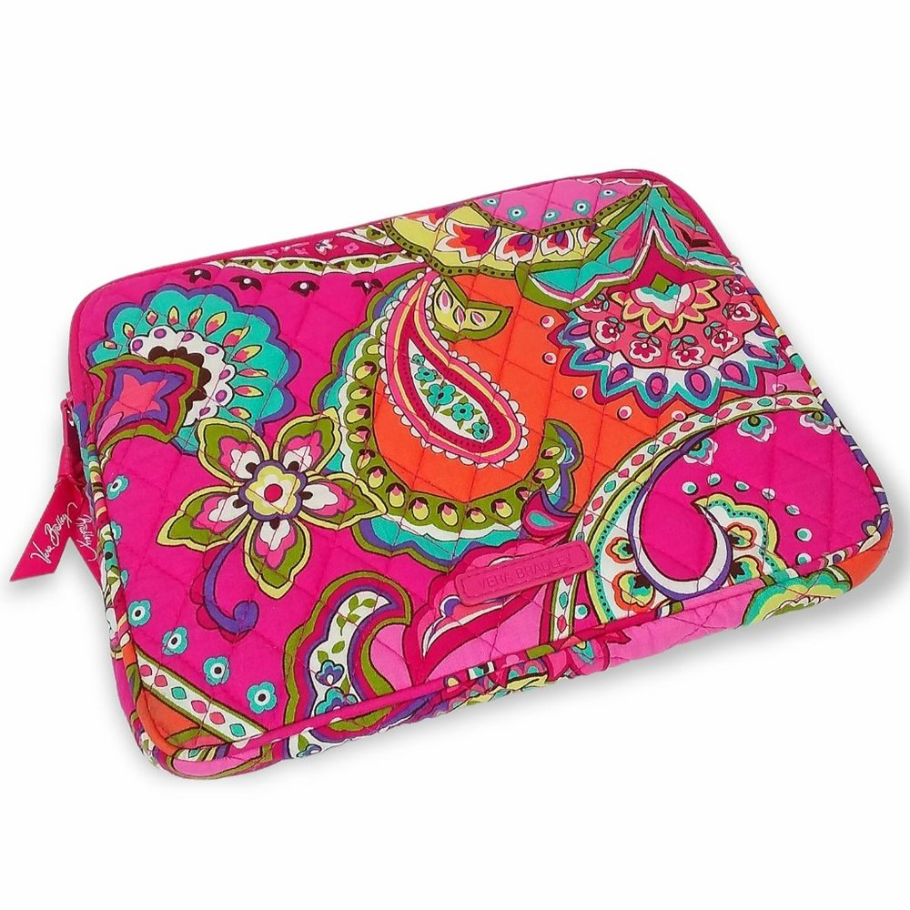Vera Bradley Quilted Soft Case Tablet eReader Jewelry Office Pink Paisley Travel